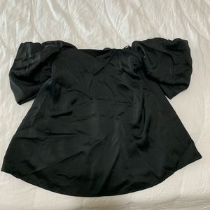 Club Monaco black ruffle off the shoulder top